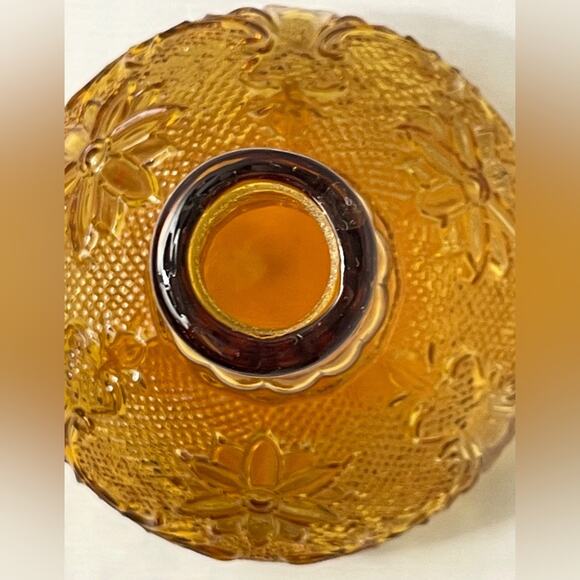 6pc Vintage Tiara Amber Decanter‎ & Wine Glass Set - Picture 9 of 15
